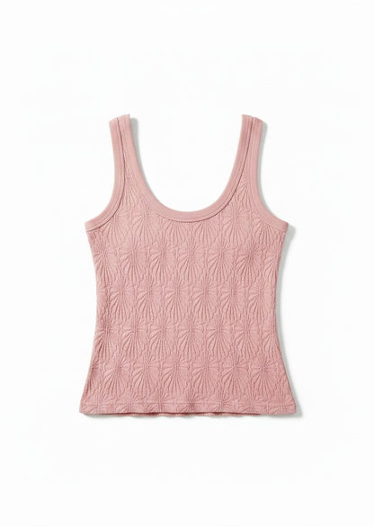 Pink tank top on a white background.