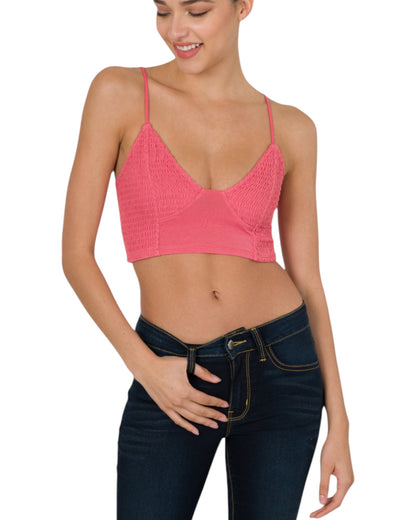 Smocked Triangle Layering Bralette