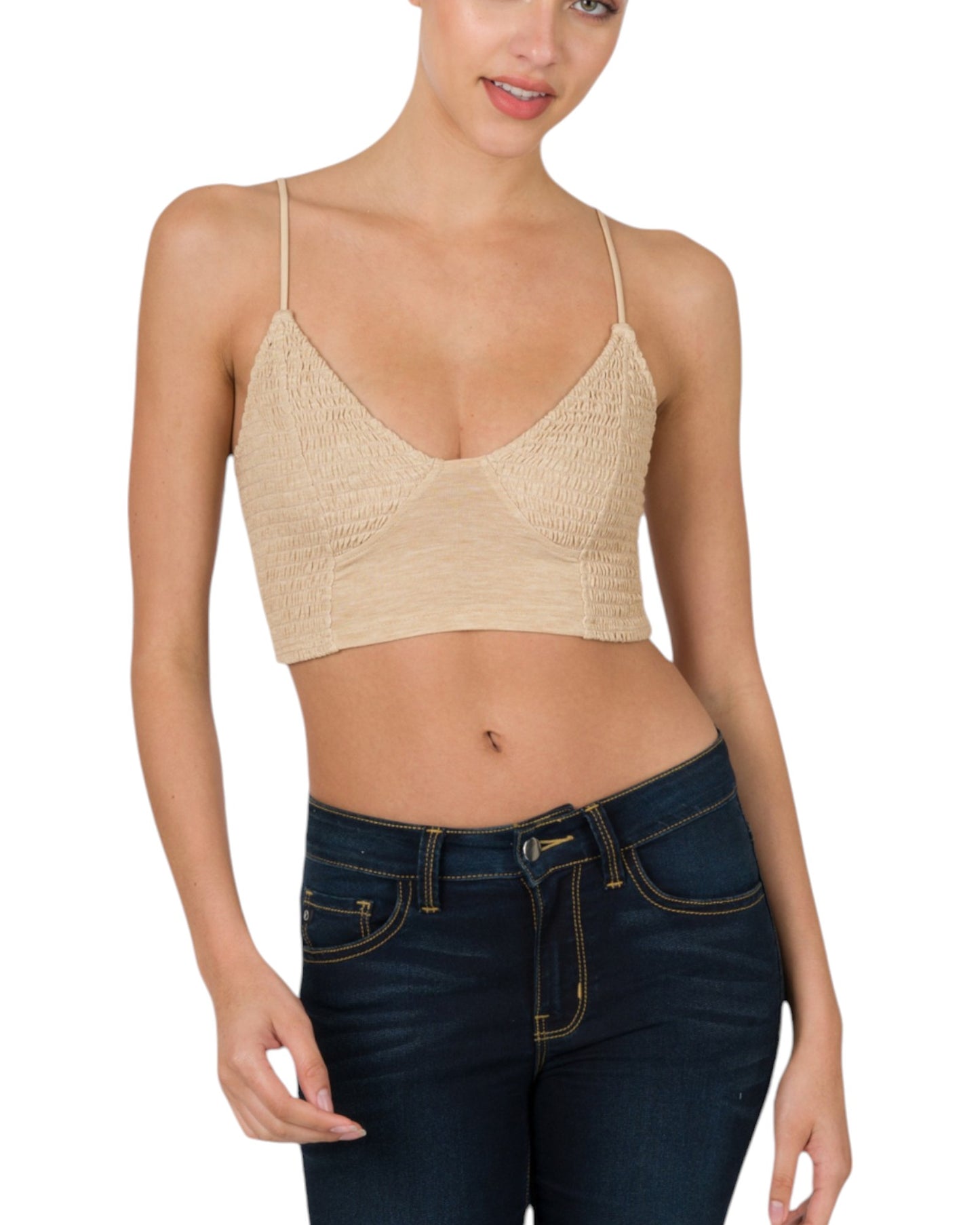 Smocked Triangle Layering Bralette