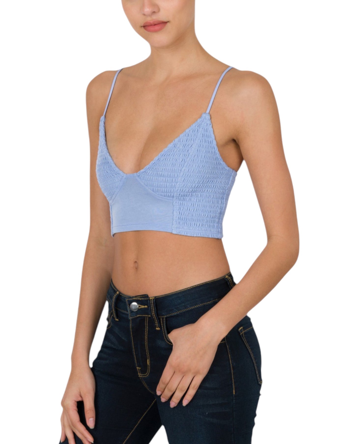 Smocked Triangle Layering Bralette