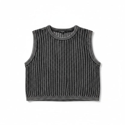 Midnight Market Sleeveless Crochet Knit Top