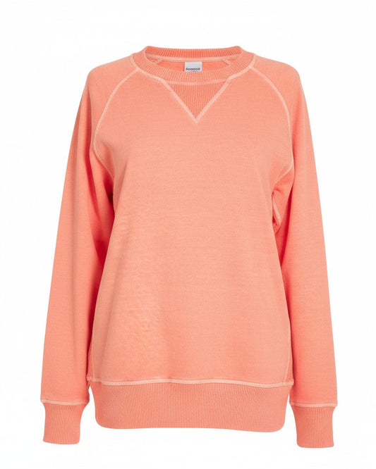 Coral sweatshirt on a white background.