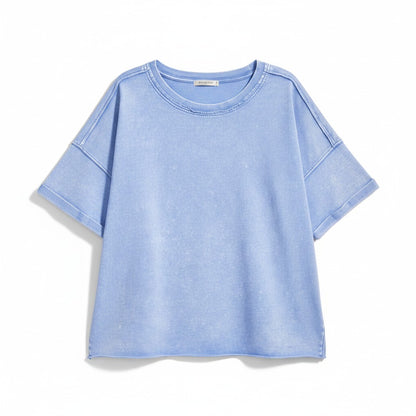 Light blue t-shirt on a white background.