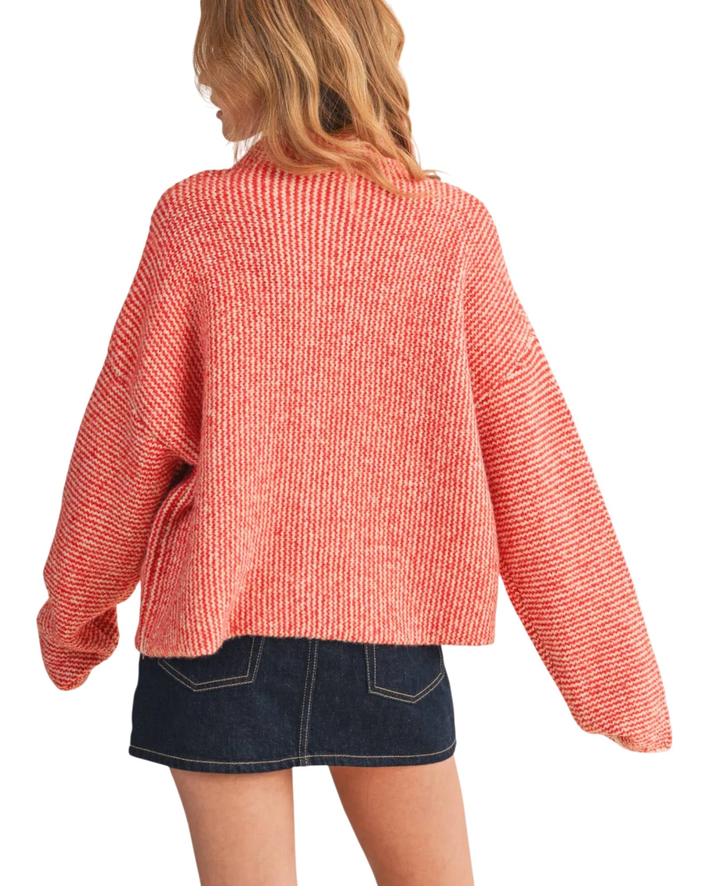 Cozy Striped Colorful Buttons Sweater