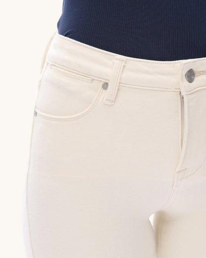 Bayeas Elowen Cream Mid-Rise Straight Crop Jean