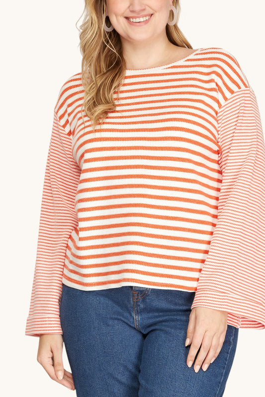 The Clementine Stripe Top (Curvy)