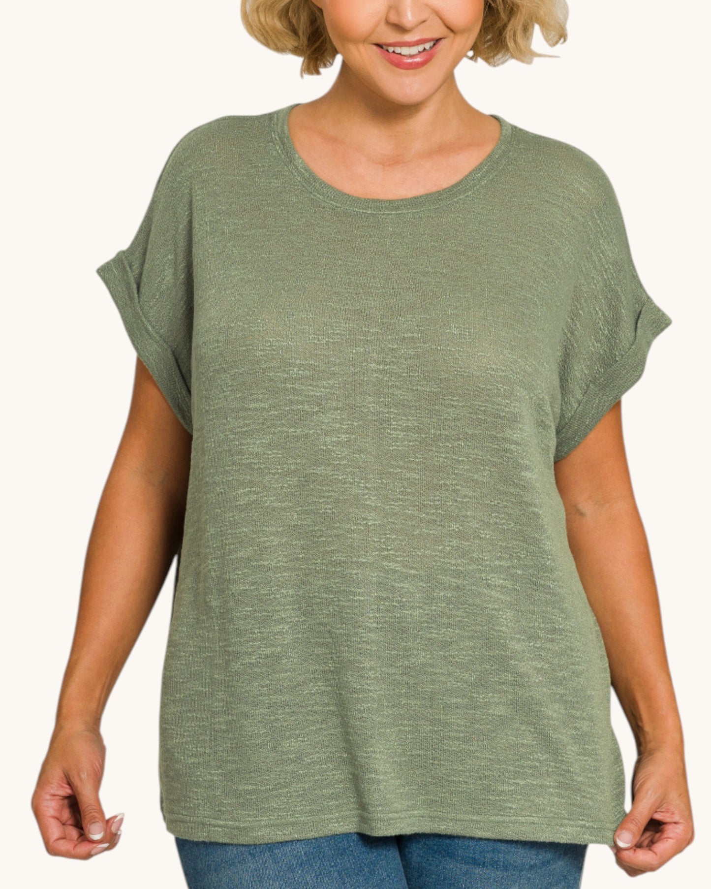 Sagebrush Curvy Hacci Slub Top
