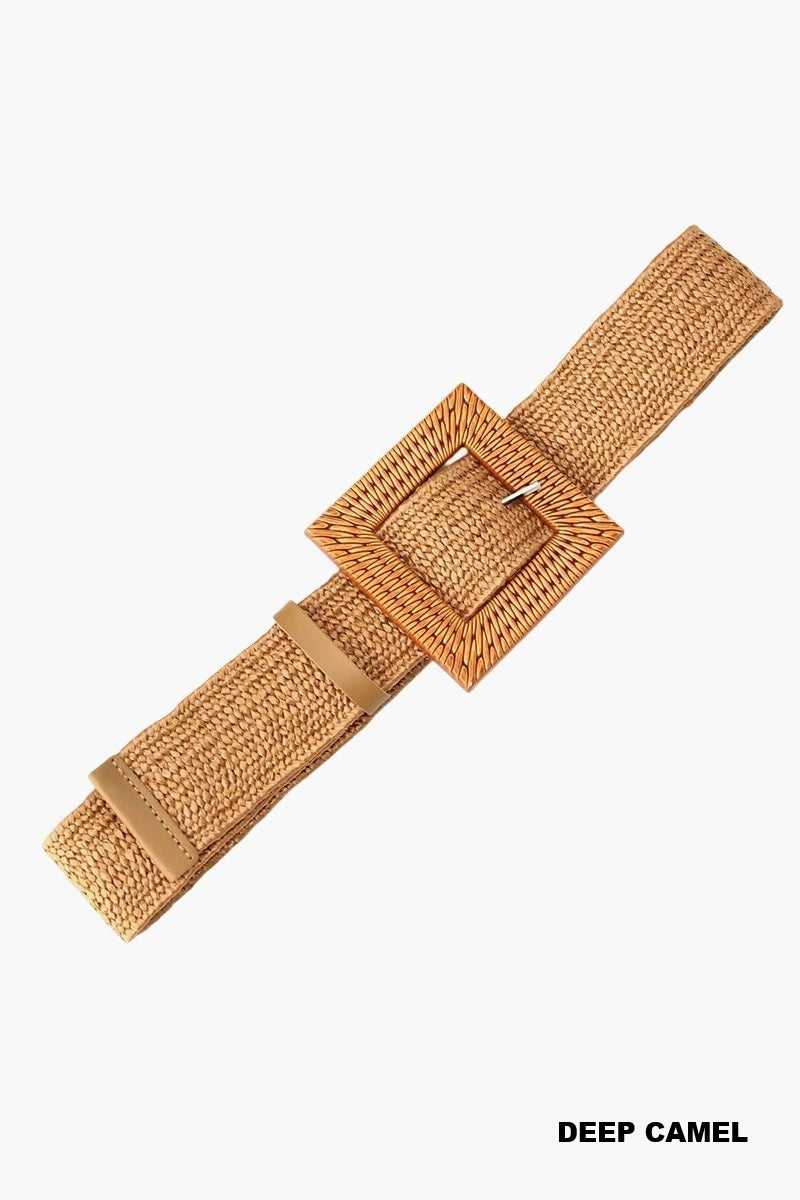 Wanderlust Boho Adjustable Buckle Belt in Deep Camel.
