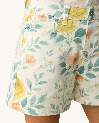 Bayeas Flora High-Rise Denim Shorts