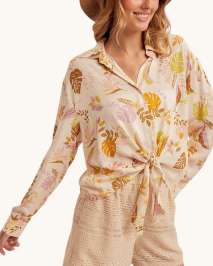 Barefoot in Tulum Tie Front Top