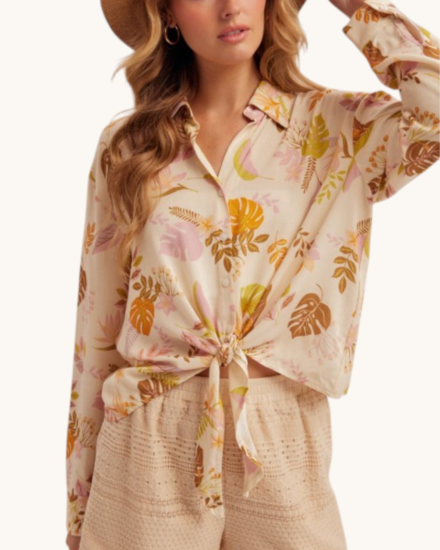 Barefoot in Tulum Tie Front Top