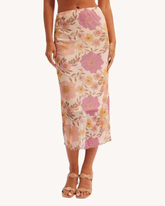 Sunday Bouquet Midi Mesh Skirt