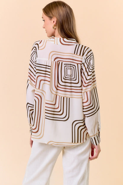 Gallery Swirl Geometric Satin Shirt