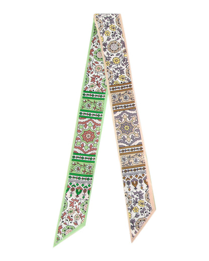 Slim Printed Skinny Ribbon Scarf (Multiple Prints/Colors)