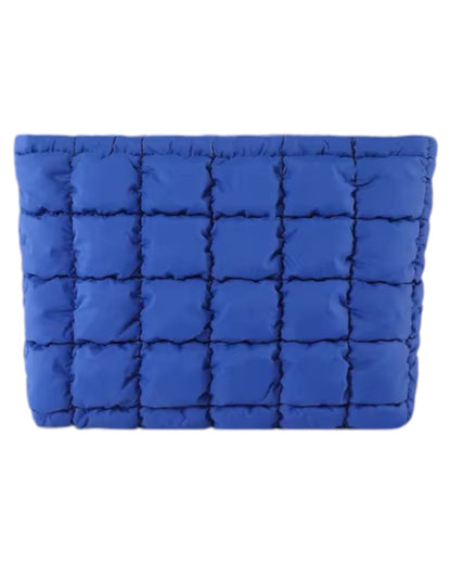 Royal Blue Quilted Puffer Cosmetic / Toiletries Bag