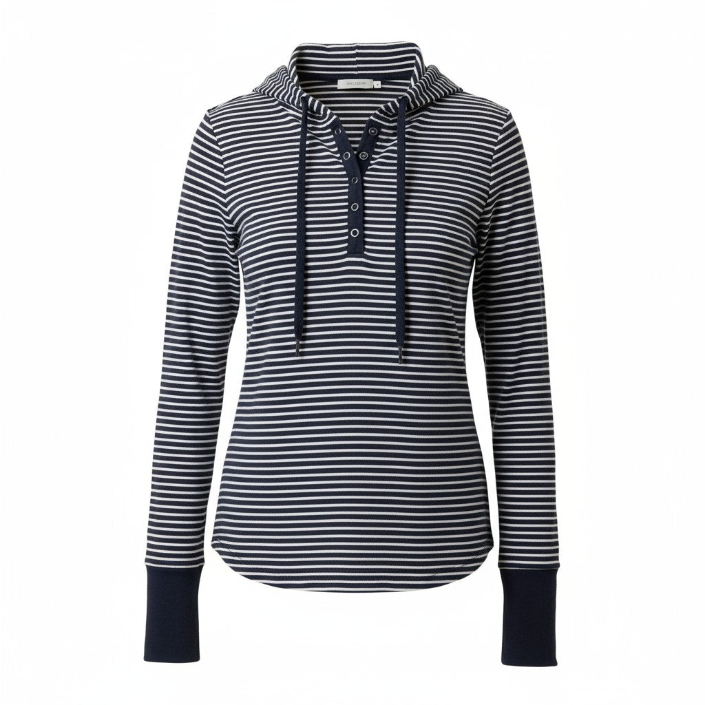 Harper Stripe Lightweight Hoodie Top