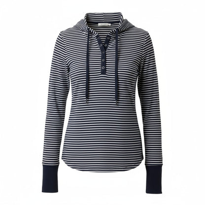 Harper Stripe Lightweight Hoodie Top