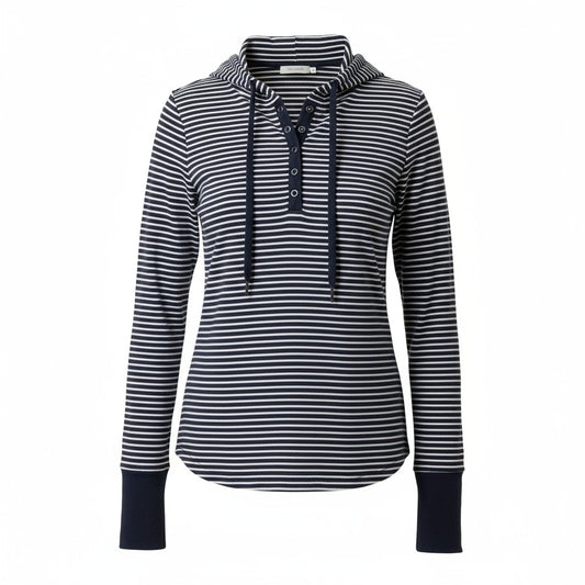 Harper Stripe Lightweight Hoodie Top
