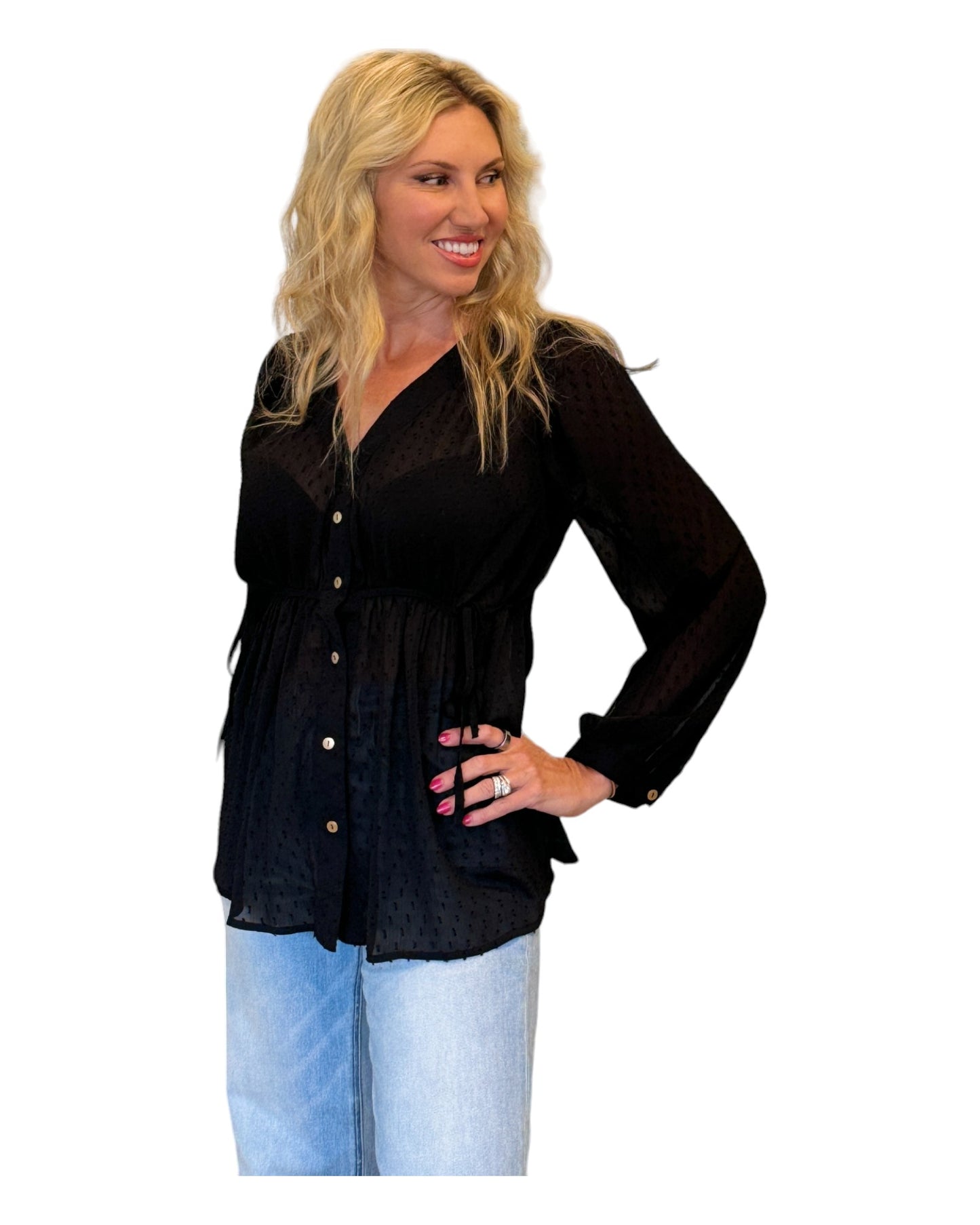 Enchanted Shadows Bohemian Style Button Up Top