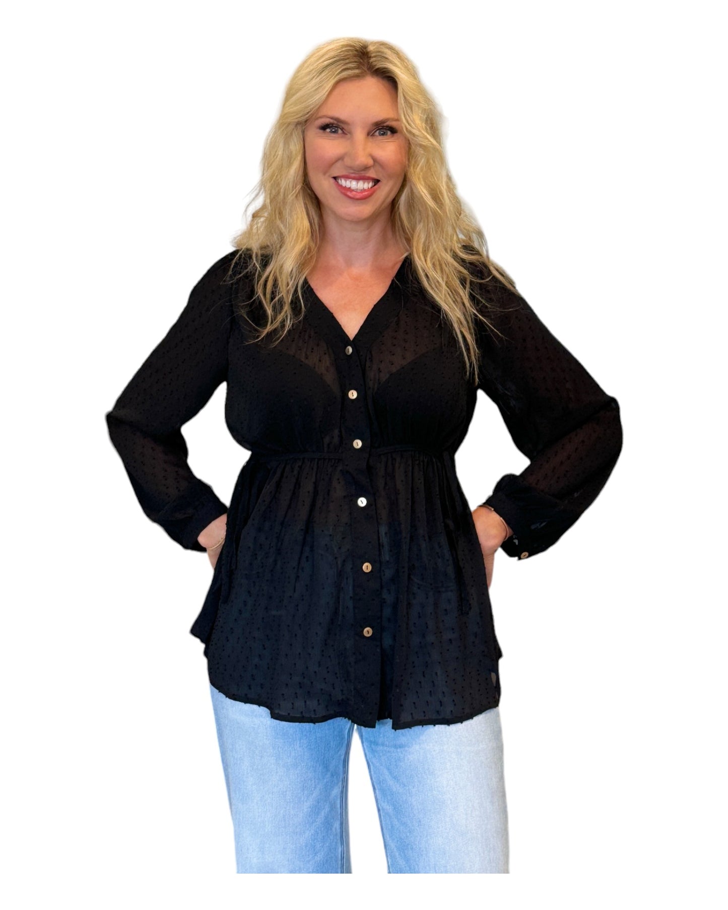 Enchanted Shadows Bohemian Style Button Up Top