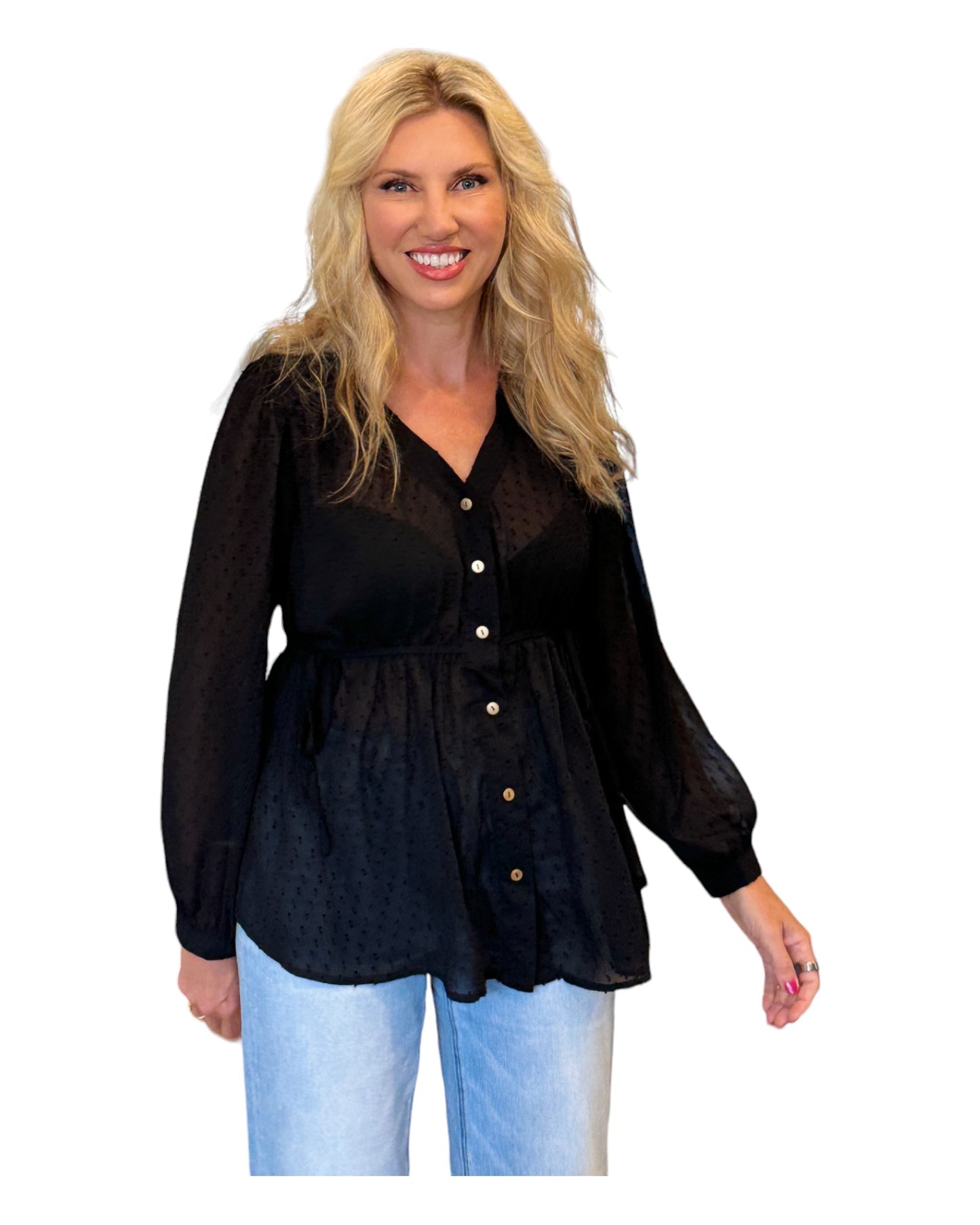 Enchanted Shadows Bohemian Style Button Up Top