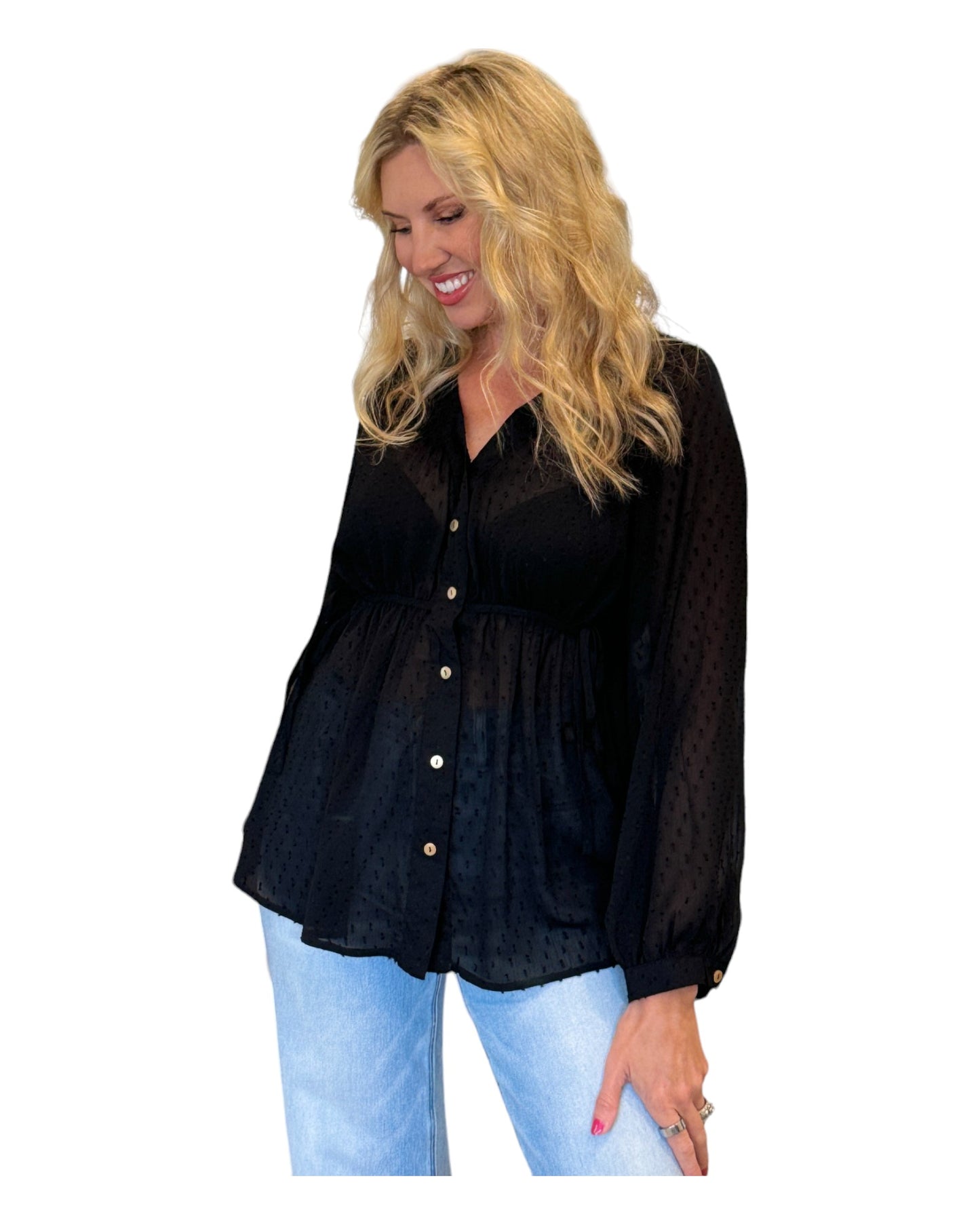 Enchanted Shadows Bohemian Style Button Up Top