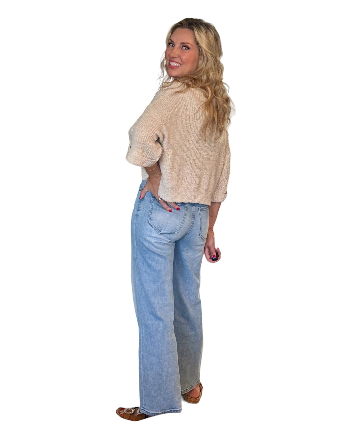 Roll With It Cropped Oatmeal Sweater