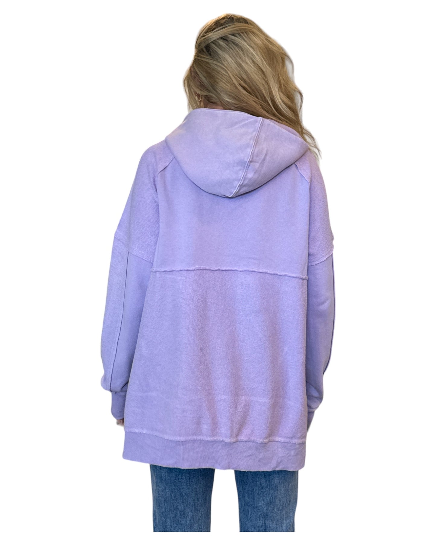 Nikki 100% Cotton Washed Lilac Hoodie