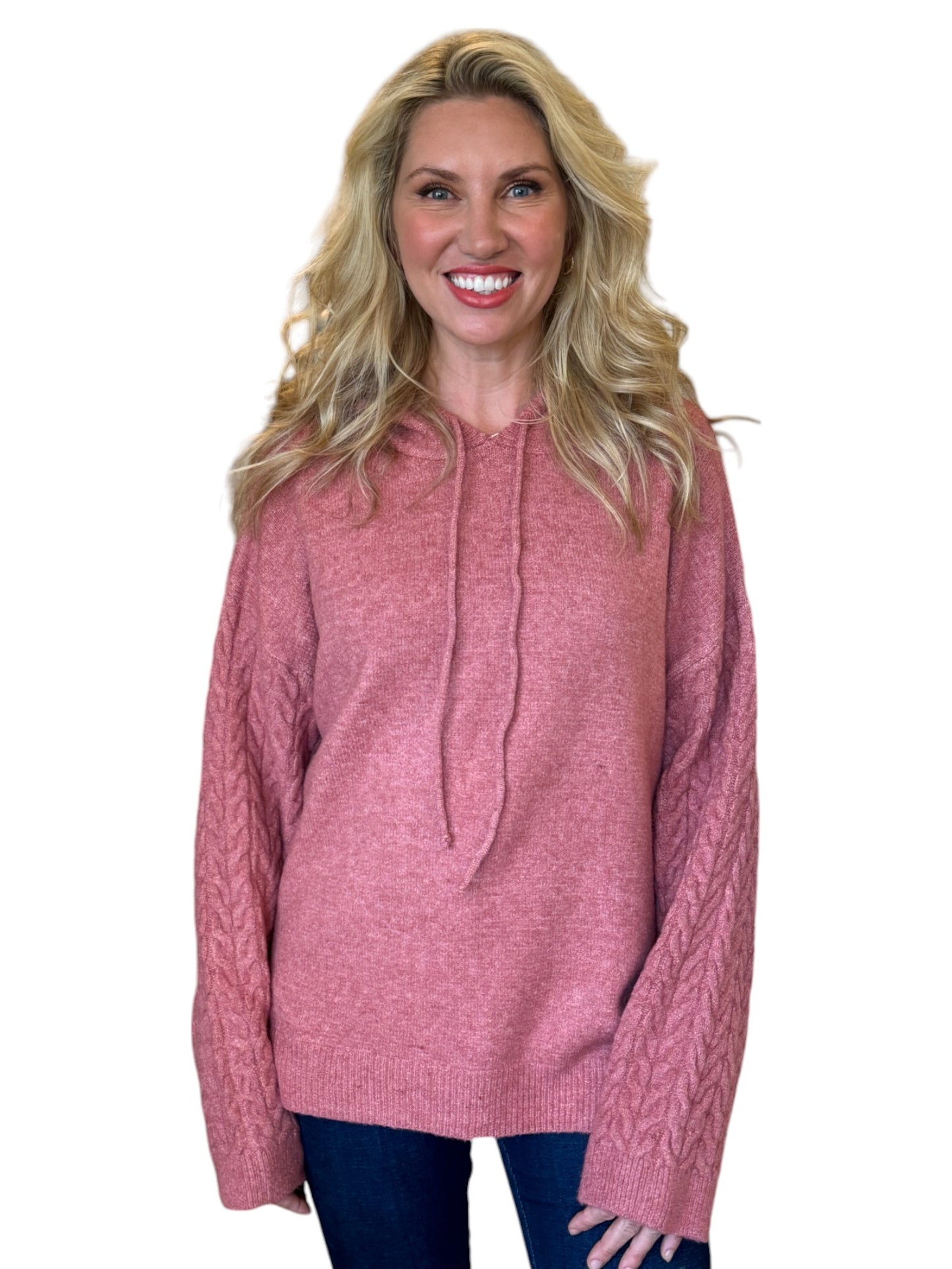 Antique Rose Super Soft Oversized Sweater Hoodie