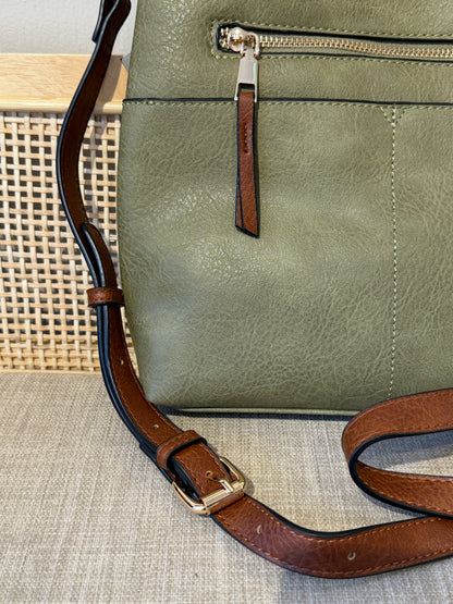 Briar Zipper Crossbody Bag (Sage)