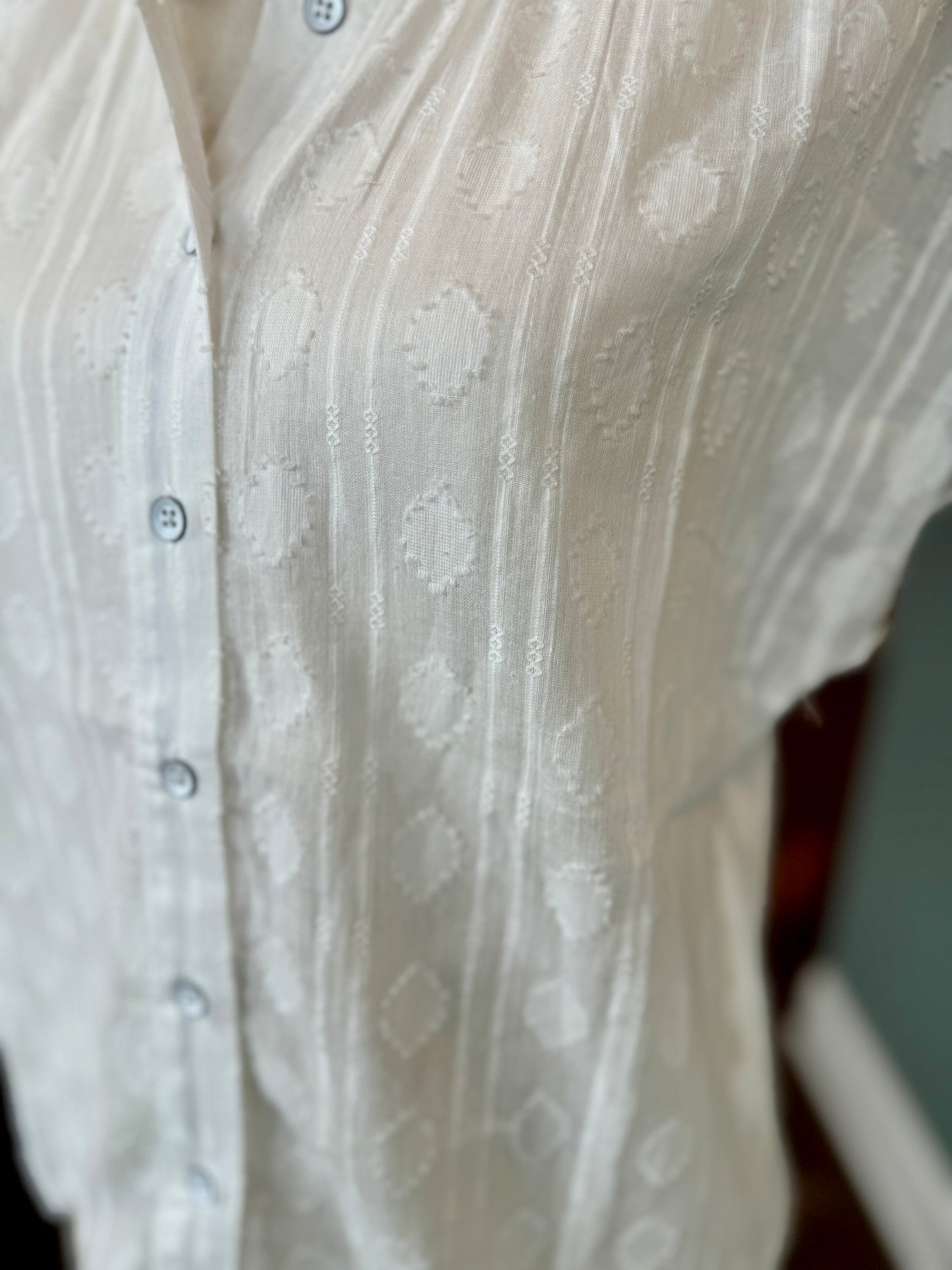 Oceanside White Embroidered Cotton Top
