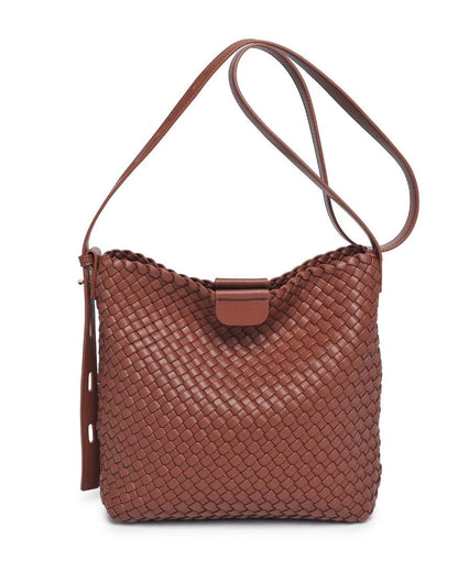 Isadora Chocolate Woven Bucket Bag
