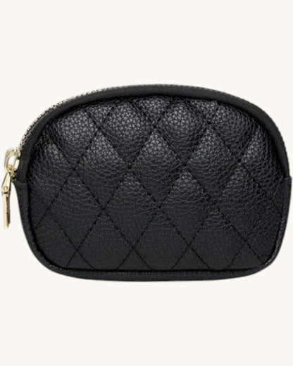 The Sidekick Double Zipper Coin Purse (Black)