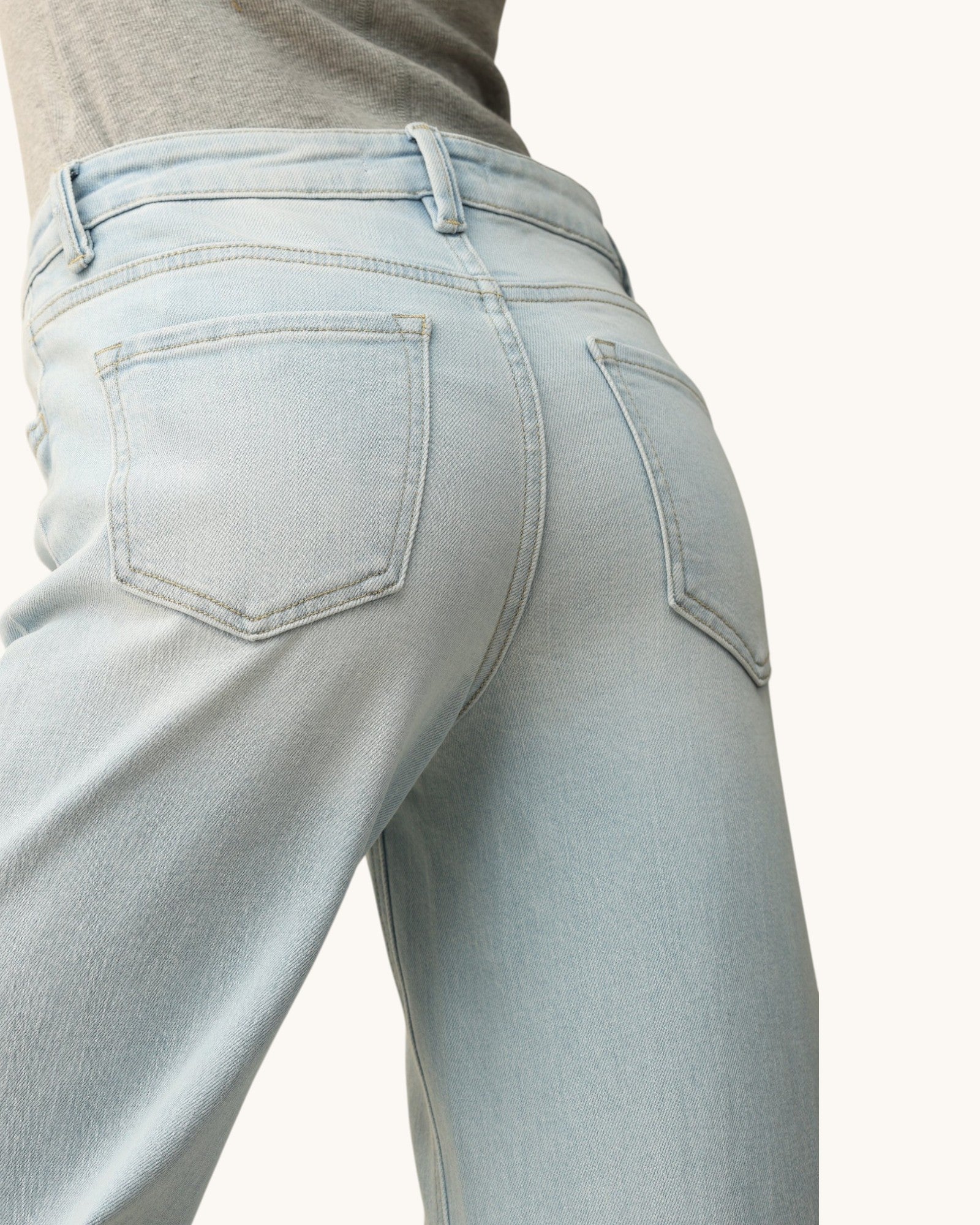 Light blue jeans on a white background