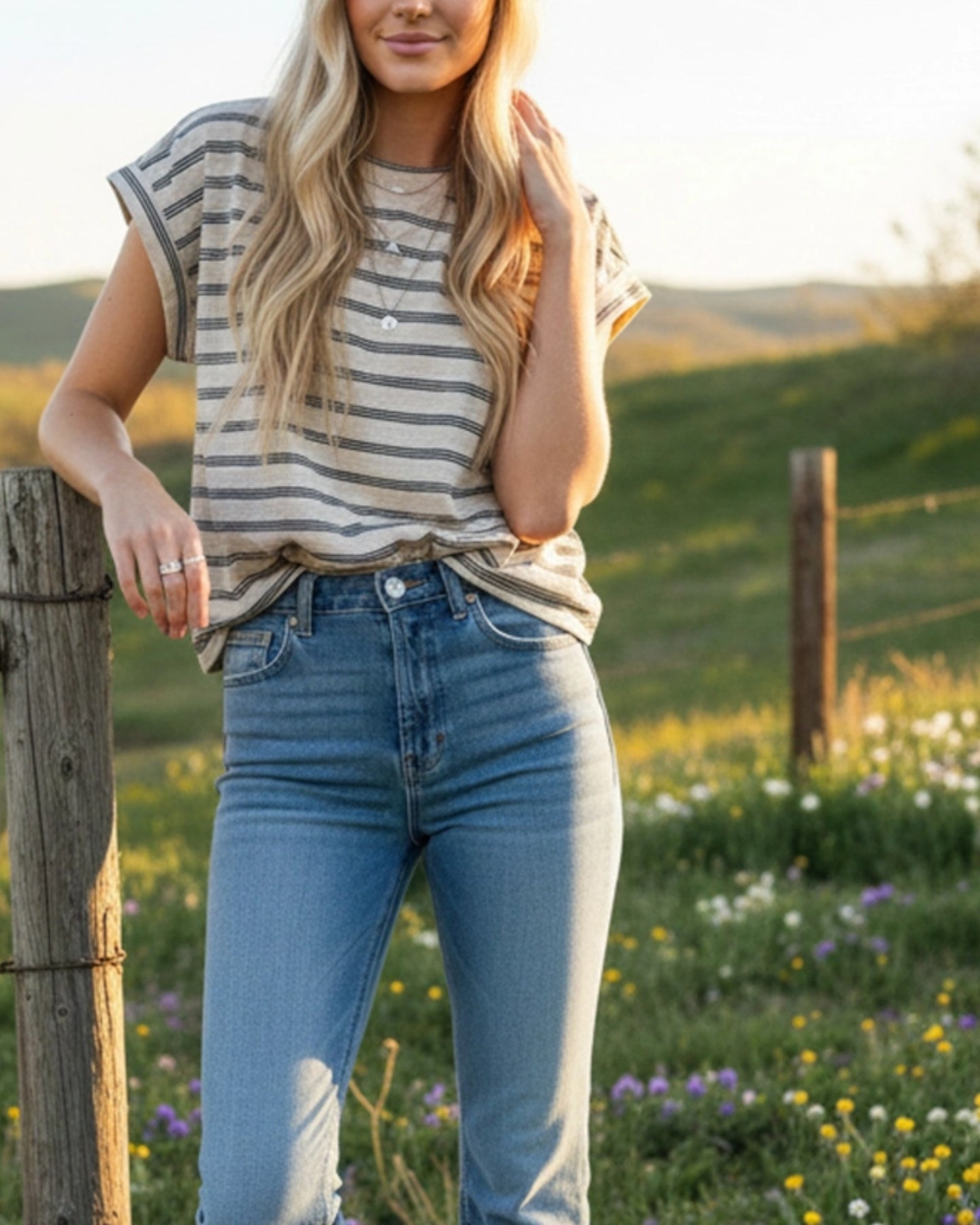 Desert Road Striped Tee Shirt