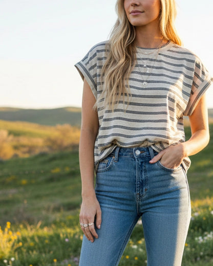 Desert Road Striped Tee Shirt