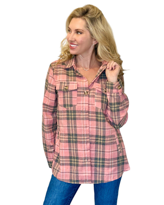 Pink Plaid Flannel/Shacket
