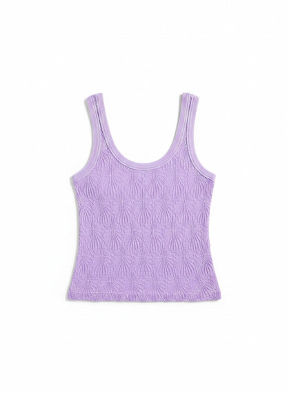 Purple tank top on a white background.