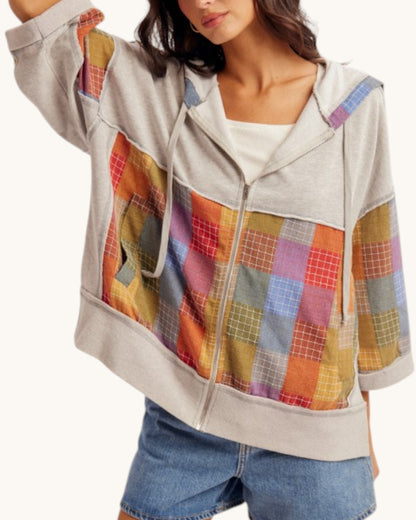 Festival Plaid Zip Hoodie