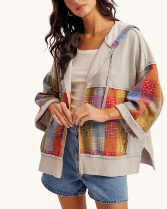 Festival Plaid Zip Hoodie