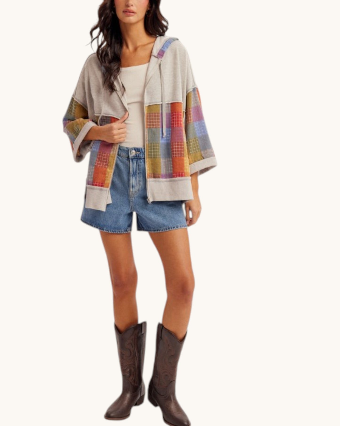 Festival Plaid Zip Hoodie