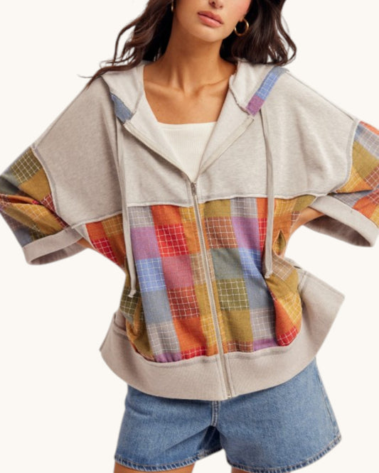 Festival Plaid Zip Hoodie