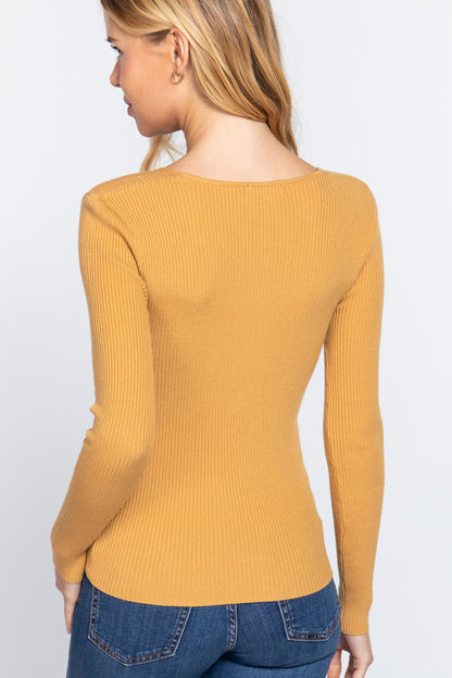 Harvest Gold V-Neck Sweater