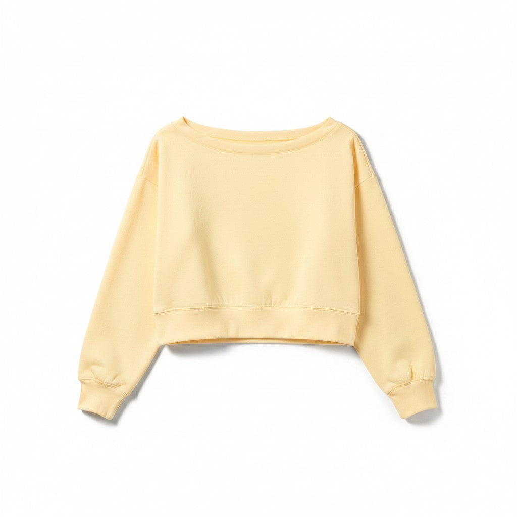 Yellow sweatshirt on a white background.