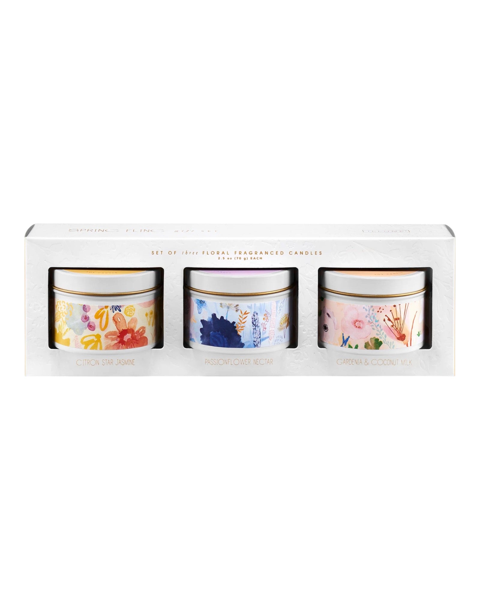 Spring Fling floral votive candle gift set.