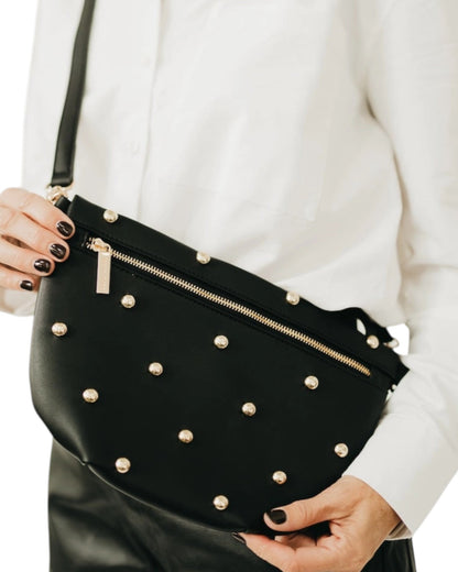 Gold Studded Vegan Leather Bum Bag - 2 Colors