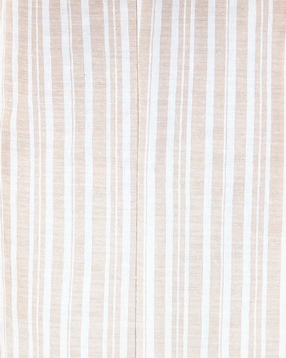 Linen Blend Striped Wide Leg Pants (Taupe and Ivory)