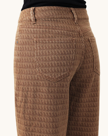 Bayeas Mid-Rise Wide Leg Soft Textured Jeans (Toffee)