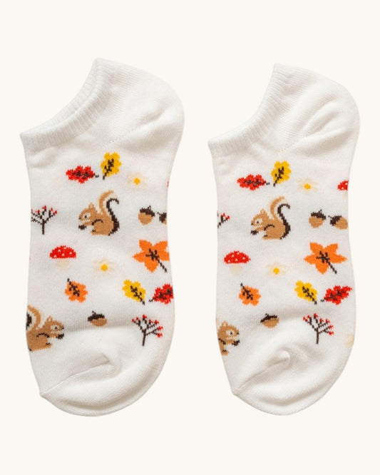 Woodland Walk Ankle Socks (Black or Ivory)