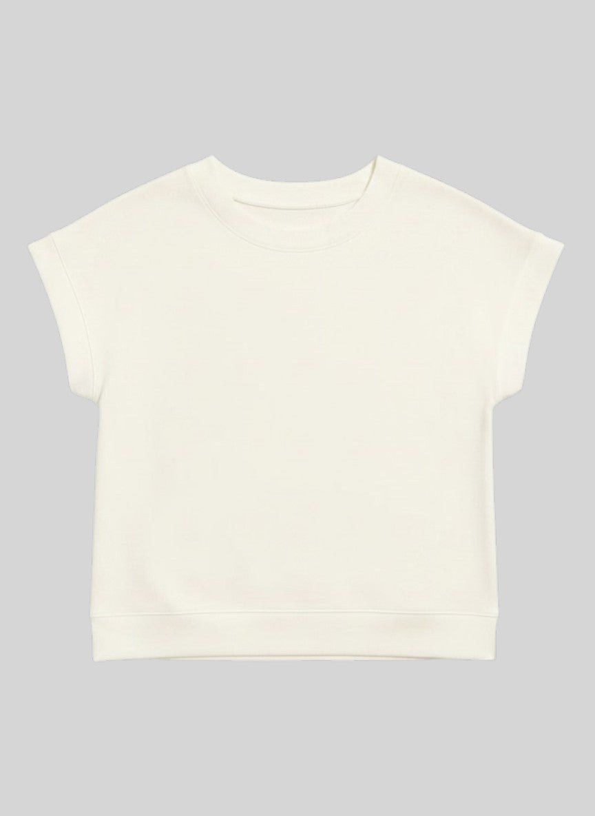 Super Soft Ivory Scuba Relaxed Tee Shirt